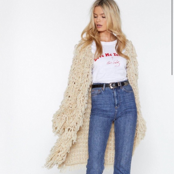 long shaggy cardigan